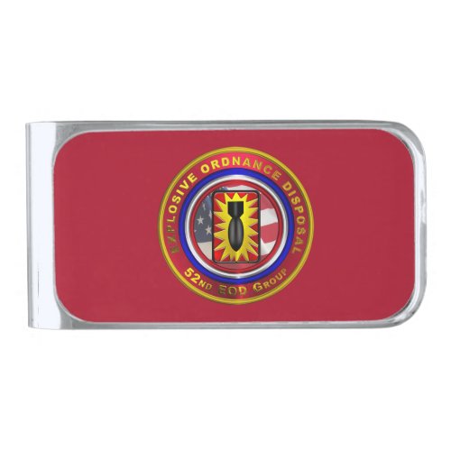 52nd Explosive Ordnance Disposal Group  Silver Finish Money Clip