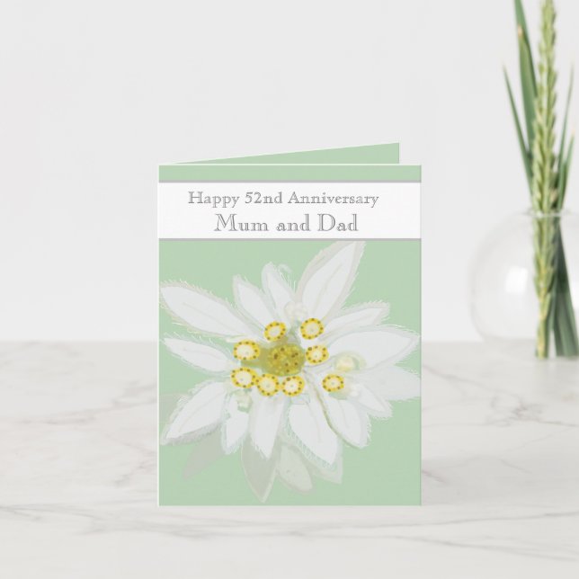 52nd Wedding Anniversary Edelweiss  Card (Front)