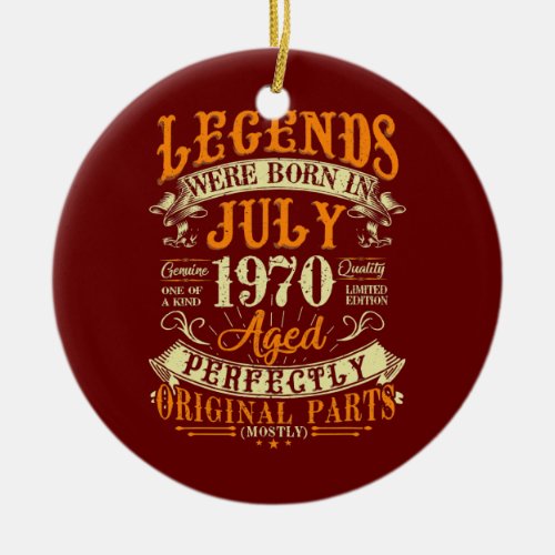 52th Birthday Gift 52 Years Old Legends Born In Ceramic Ornament