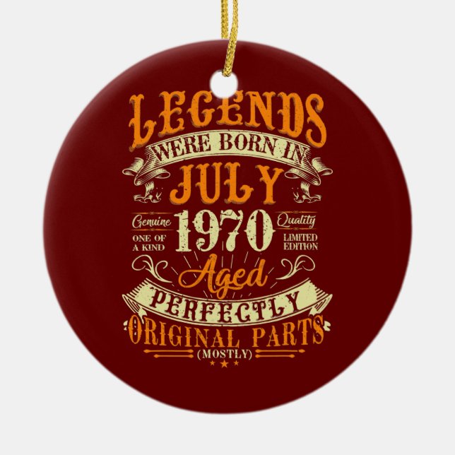 52th Birthday Gift 52 Years Old Legends Born In Ceramic Ornament (Front)