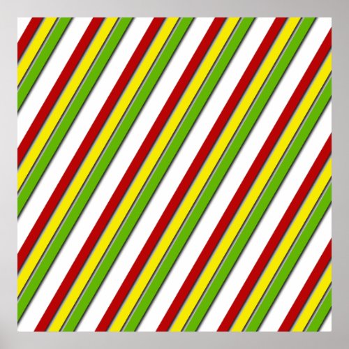 52x52 or Smaller Poster Rasta Stripes Diagonal Poster