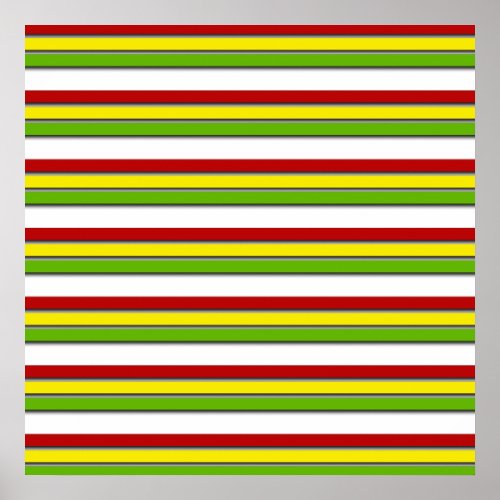 52x52 or Smaller Poster Rasta Stripes Horizontal Poster