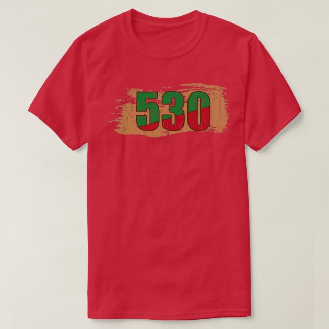 530 California Area Code1 T-Shirt (Design Front)
