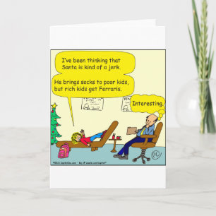 530 santa is a jerk cartoon holiday card