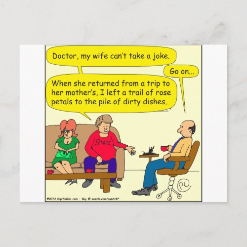 536 dirty dishes cartoon postcard