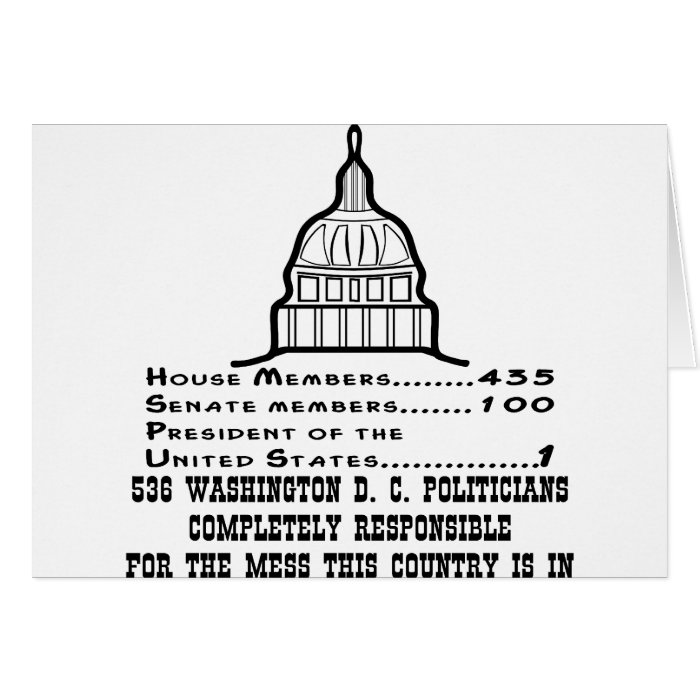 536 Washington DC Politicians Are Responsible Card