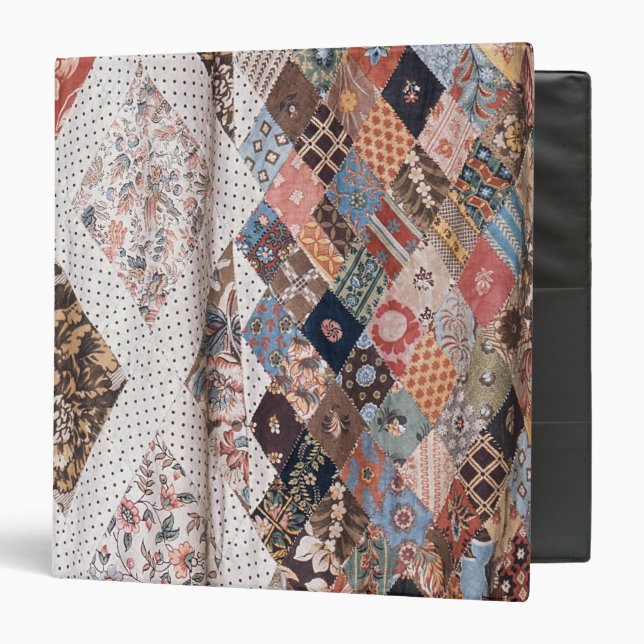 53:Detail of a patchwork quilt made by Mrs Binder (Front/Inside)
