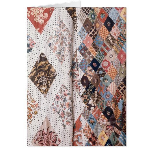 53:Detail of a patchwork quilt made by Mrs Cards (Front)