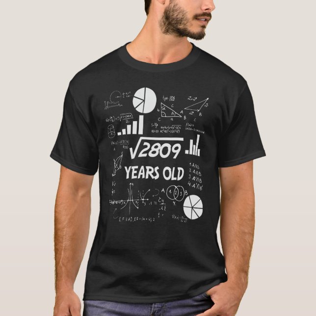 53 Year Old Bday Math Teacher 53rd Birthday Gift T-Shirt (Front)