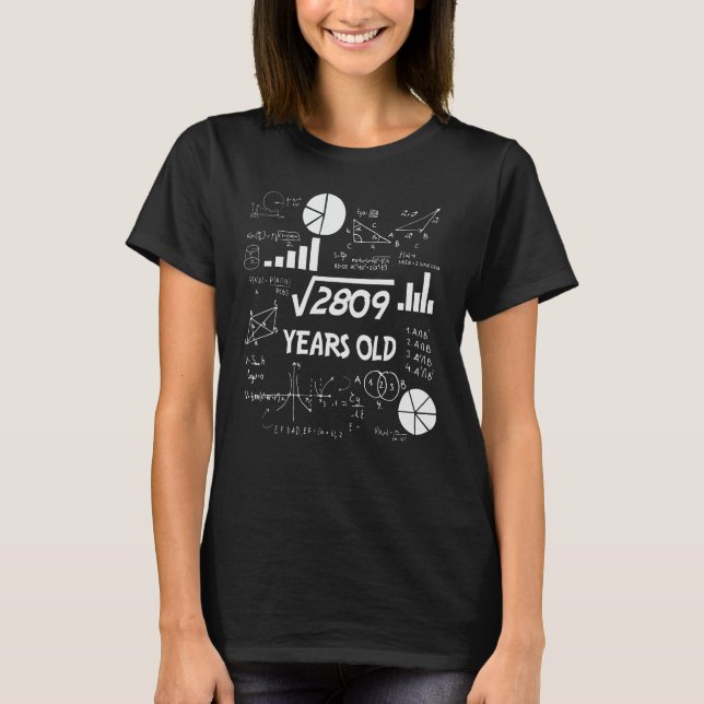 53 Year Old Bday Math Teacher 53rd Birthday Gift T-Shirt (Front)