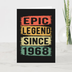 53 Years Old Bday 1968 Epic Legend 54th Birthday Card