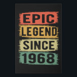 53 Years Old Bday 1968 Epic Legend 54th Birthday Faux Canvas Print<br><div class="desc">Birthday Design For anyone who's horoscope say difficult & Stubborn But totally worth.Wear it with pride at work,  school gym perfect to pair with shorts,  leggings or jeans for a casual yet trendy Look</div>