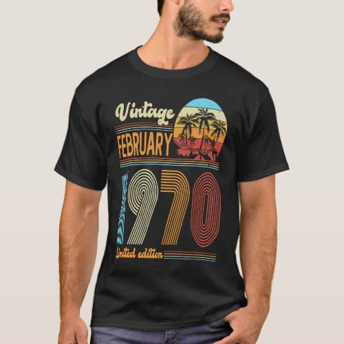 53 Years Old Birthday  Vintage February 1970 Women T_Shirt