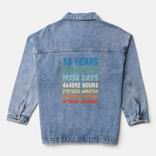 53rd Birthday 53 Years Of Being Awesome Wedding An Denim Jacket