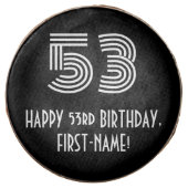 53rd Birthday - Art Deco Inspired Look "53", Name Chocolate Covered Oreo (Front)