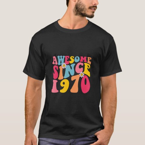 53rd Birthday Awesome Since 1970 Retro 53 Years Ol T_Shirt