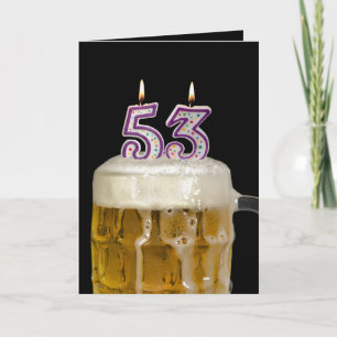 53rd Birthday Beer on black Card