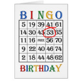53rd Birthday Bingo card (Front)