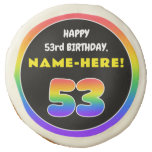 [ Thumbnail: 53rd Birthday: Colorful Rainbow # 53, Custom Name ]