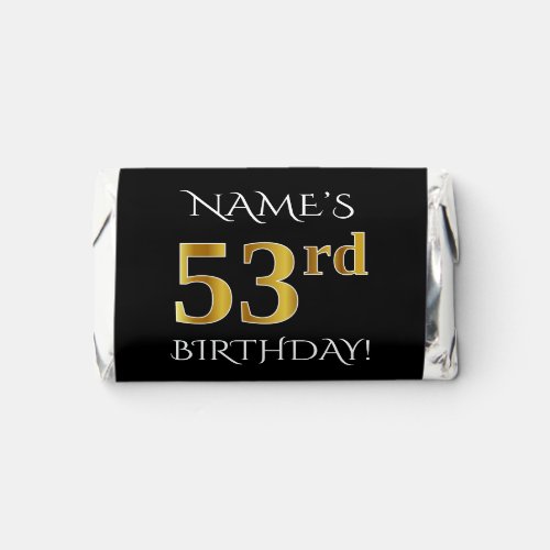 53rd Birthday  Elegant Faux Gold Look 53  Name Hersheys Miniatures