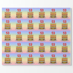 [ Thumbnail: 53rd Birthday: Fun Cake and Candles + Custom Name Wrapping Paper ]