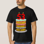 [ Thumbnail: 53rd Birthday — Fun Cake & Candles, W/ Custom Name T-Shirt ]