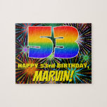 [ Thumbnail: 53rd Birthday: Fun, Colorful Celebratory Fireworks Jigsaw Puzzle ]