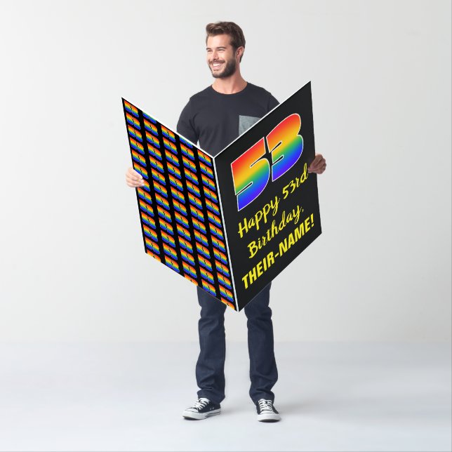 53rd Birthday: Fun, Colorful, Happy, Rainbow # 53 Card (In Situ)