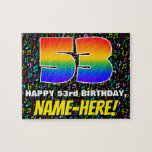 [ Thumbnail: 53rd Birthday — Fun, Colorful Music Symbols & “53” Jigsaw Puzzle ]