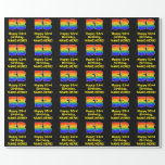 [ Thumbnail: 53rd Birthday: Fun, Colorful Rainbow Inspired # 53 Wrapping Paper ]