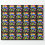 [ Thumbnail: 53rd Birthday: Fun Fireworks, Rainbow Look # “53” Wrapping Paper ]