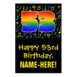 [ Thumbnail: 53rd Birthday: Fun Music Symbols + Rainbow # 53 Card ]