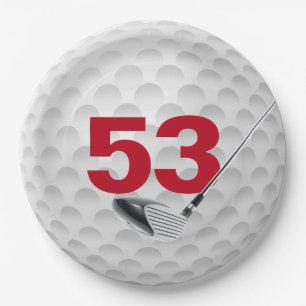 53rd Birthday Golf Ball Design Paper Plates