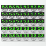 [ Thumbnail: 53rd Birthday - Nerdy / Geeky Style "53" and Name Wrapping Paper ]