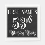 [ Thumbnail: 53rd Birthday Party — Fancy Script + Custom Name Napkins ]