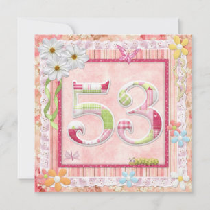 53rd birthday party scrapbooking style invitation
