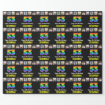 [ Thumbnail: 53rd Birthday: Rainbow “53“; Custom Photos & Name Wrapping Paper ]