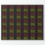 [ Thumbnail: 53rd Birthday: Red Digital Clock Style "53" + Name Wrapping Paper ]