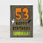 [ Thumbnail: 53rd Birthday: Spooky Halloween Theme, Custom Name Card ]