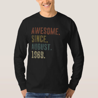53rd Birthday Vintage Awesome Since August 1969 T-Shirt