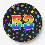 [ Thumbnail: 53rd Event: Bold, Fun, Colorful Rainbow 53 Paper Plates ]