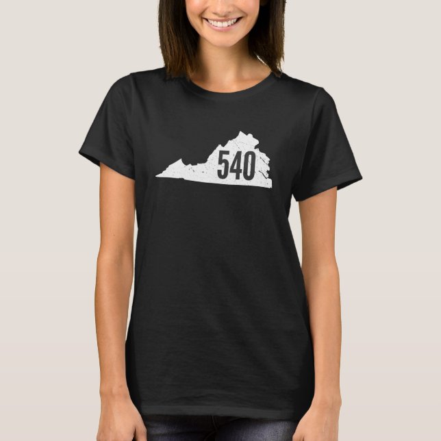 540 Virginia Area Code State Outline Pride T-Shirt (Front)