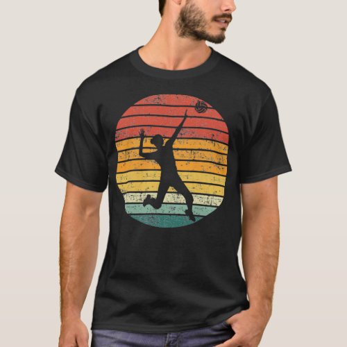 545 funny volleyball player vintage circle volley T_Shirt