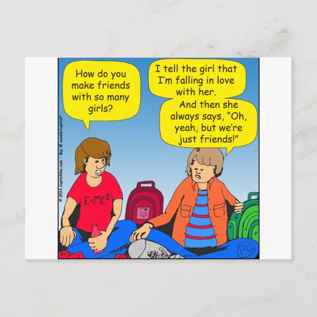 546 girl friends cartoon postcard (Front)
