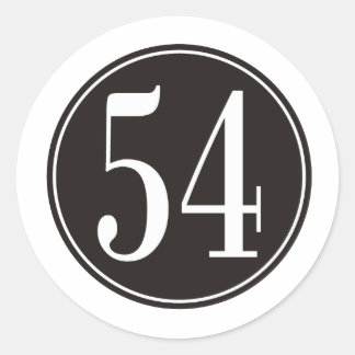 #54 Black Circle Classic Round Sticker