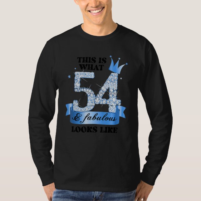54 & Fabulous I Blue White Party Group Candid Phot T-Shirt (Front)
