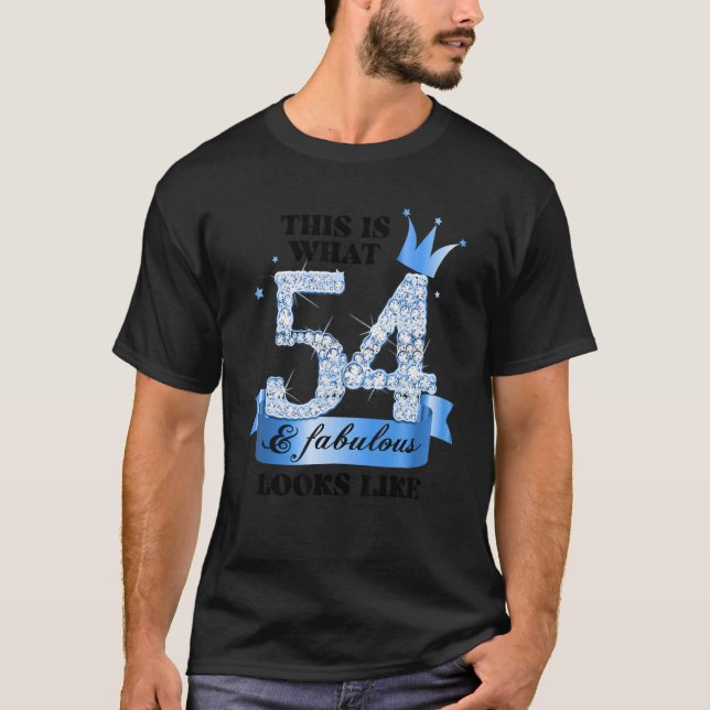 54 & Fabulous I Blue White Party Group Candid Phot T-Shirt (Front)