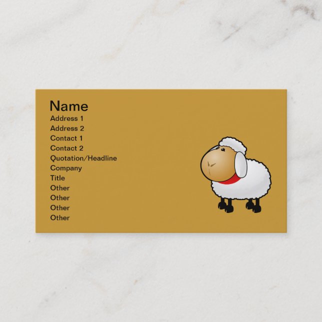 54-Free-Cartoon-Sheep-Clipart-Illustration Business Card (Front)