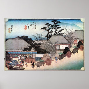 54. Ōtsu-juku, Hiroshige, Ukiyo-e Poster