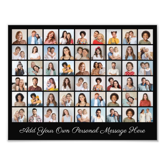 54 Photo Collage Add A Greeting Photo Enlargement (Front)